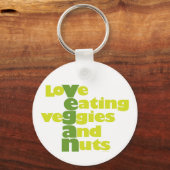 Vegan..loVe Eating veGgiies and Nuts Sleutelhanger (Voorkant)