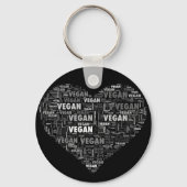 Vegan love hartdesign sleutelhanger (Voorkant)