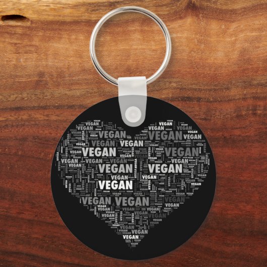 Vegan love hartdesign sleutelhanger (Voorkant)