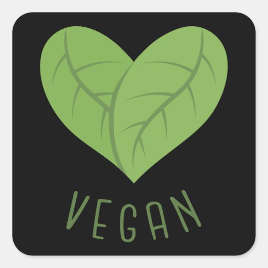 VEGAN LOVE Sticker (Voorkant)