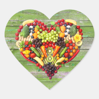 VEGAN LOVE - uw Hart Groen Hout Hart Sticker
