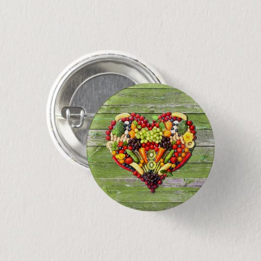 VEGAN LOVE - uw hart Ronde Button 3,2 Cm (Voorkant /achterkant)