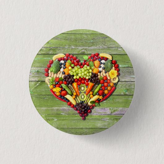 VEGAN LOVE - uw hart Ronde Button 3,2 Cm (Voorkant)