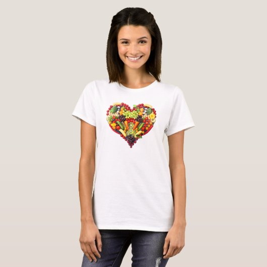 VEGAN LOVE - uw hart T-shirt (Voorkant volledig)