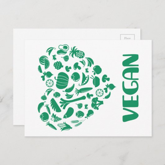 Vegan Lover Briefkaart (Voorkant / Achterkant)