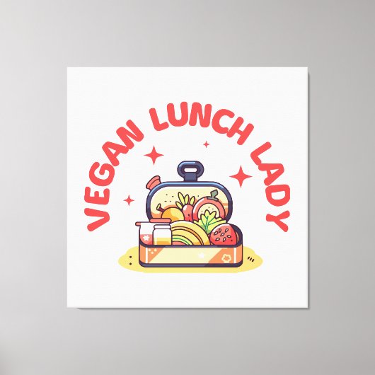 VEGAN LUNCH LADY'S CANVAS AFDRUK (Voorkant)