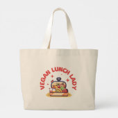VEGAN LUNCH LADY'S GROTE TOTE BAG (Achterkant)