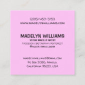 Vegan Makeup Artist Vierkante Visitekaartje (Achterkant)