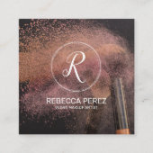 Vegan Makeup Artist Vierkante Visitekaartje (Voorkant)