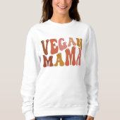 Vegan Mama Retro Groovy Vegetarische moeder Trui (Voorkant)