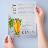 Vegan Menu Prijslijst Groente Sappen Cocktailbar (Hand)
