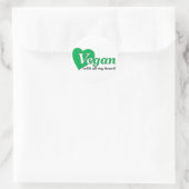 Vegan met heel mijn hart ronde sticker (Tas)
