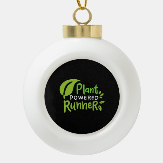 Vegan - met Plant aangedreven Runner Keramische Bal Ornament (Voorkant)