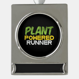Vegan - met Plant aangedreven Runner Verzilverd Banner Ornament