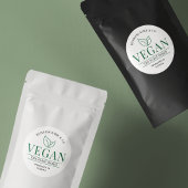 Vegan Modern Plant gebaseerde bakkerij productlabe Ronde Sticker
