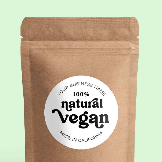 Vegan Modern Retro Natural Food Bakkerij Label