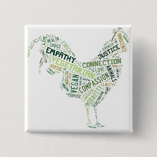 Vegan Mosaic Vierkante Button 5,1 Cm