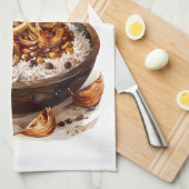 Vegan Mujaddara Arabisch eten Linzen مجدرةعدس Theedoek (Quarter Fold)