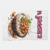 Vegan Mujaddara Arabisch eten Linzen مجدرةعدس Theedoek (Horizontaal)