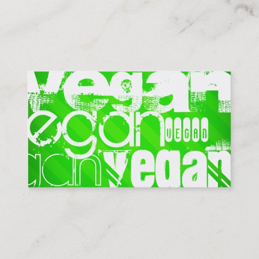 Vegan; Neon groene strepen Visitekaartje (Achterkant)