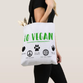 Vegan Nongewelddieren Planet Mensen Tote Bag (Dichtbij)