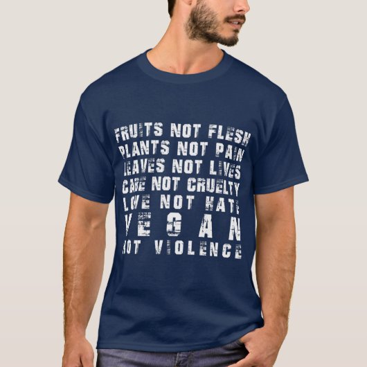 Vegan not Violence Vegan Activism T-shirt (Voorkant)