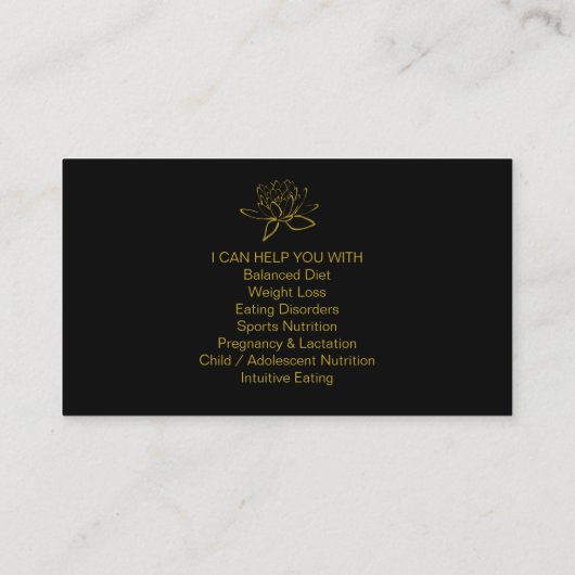 Vegan Nutrition Consultant Visitekaartje (Achterkant)