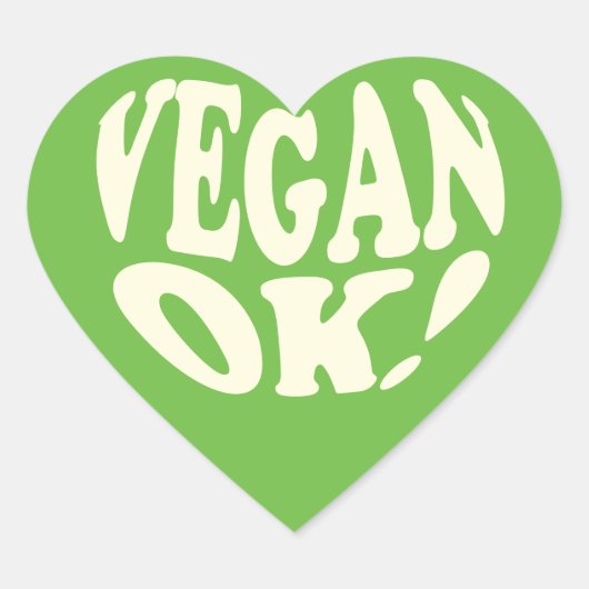 Vegan OK groen Hart Sticker (Voorkant)