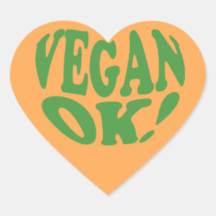 Vegan OK sinaasappel Hart Sticker
