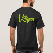 Vegan Om in Green op Black T-shirt (Achterkant)