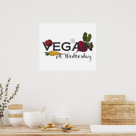 Vegan op woensdag poster (Keuken)