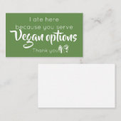 Vegan-oproepkaart Contactkaartje (Voorkant / Achterkant)