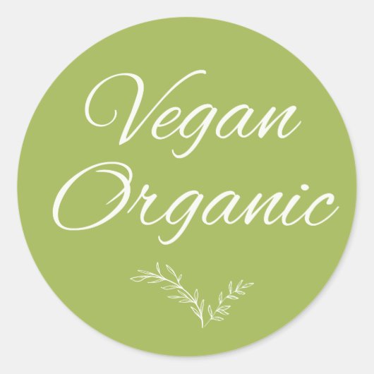 Vegan Organic Rustic Modern Calligraphy Sticker (Voorkant)