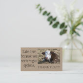 Vegan Outreach Bedankt kaarten Visitekaartje (Staand voorkant)