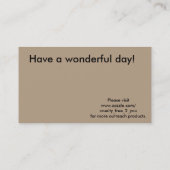 Vegan Outreach Bedankt kaarten Visitekaartje (Achterkant)