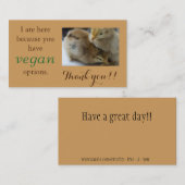 Vegan Outreach Bedankt kaarten Visitekaartje (Voorkant / Achterkant)