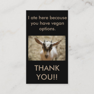 Vegan Outreach Bedankt kaarten Visitekaartje