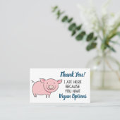 Vegan outreach bedankt visitekaartje (Staand voorkant)