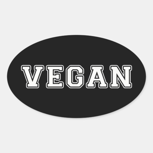 Vegan Ovale Sticker (Voorkant)