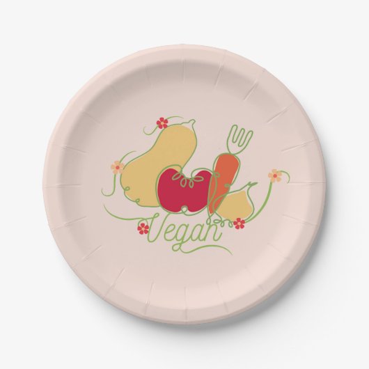 vegan papieren bordje (Voorkant)