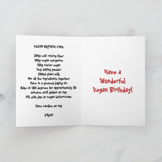 Vegan Party Happy Birthday Kaart (Binnen)