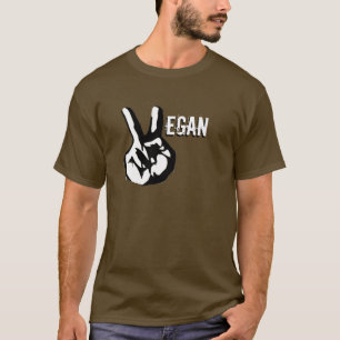 Vegan Peace Dark Long Hoeve T T-shirt