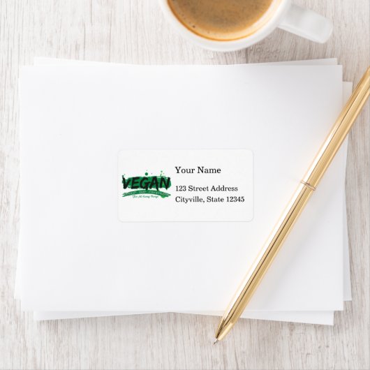 Vegan Peace Love Compassion Etiket (Insitu)