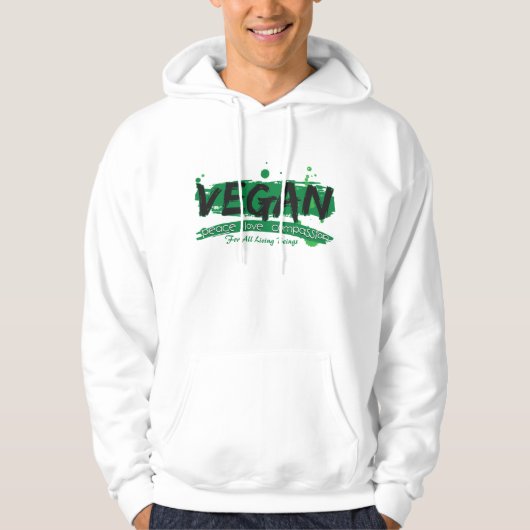 Vegan Peace Love Compassion Hoodie (Voorkant)
