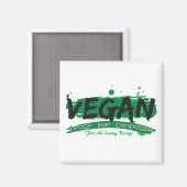 Vegan Peace Love Compassion Magneet (Voorkant / Achterkant)