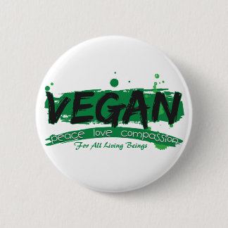Vegan Peace Love Compassion Ronde Button 5,7 Cm