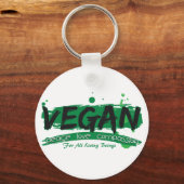 Vegan Peace Love Compassion Sleutelhanger (Voorkant)