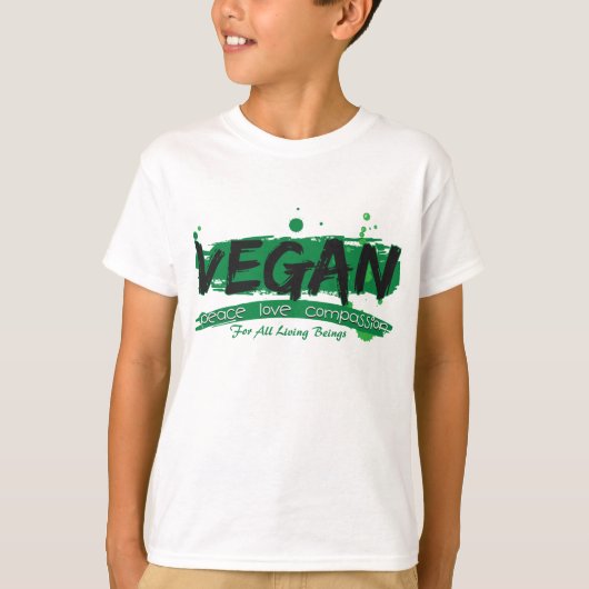 Vegan Peace Love Compassion T-shirt (Voorkant)