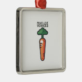 Vegan - Peace Love Veggies Metalen Ornament (Rechts)