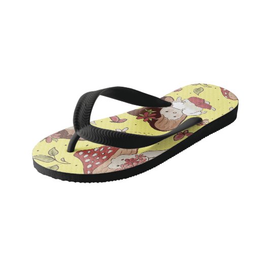 Vegan People Life - paddenstoelpatroon Kinder Teenslippers (Schuin)